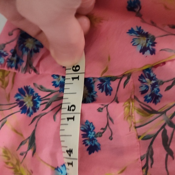 J. Crew Liberty Fabric Pink Cotton Floral Wheat Bouquet Ruffled size medium - Picture 9 of 11